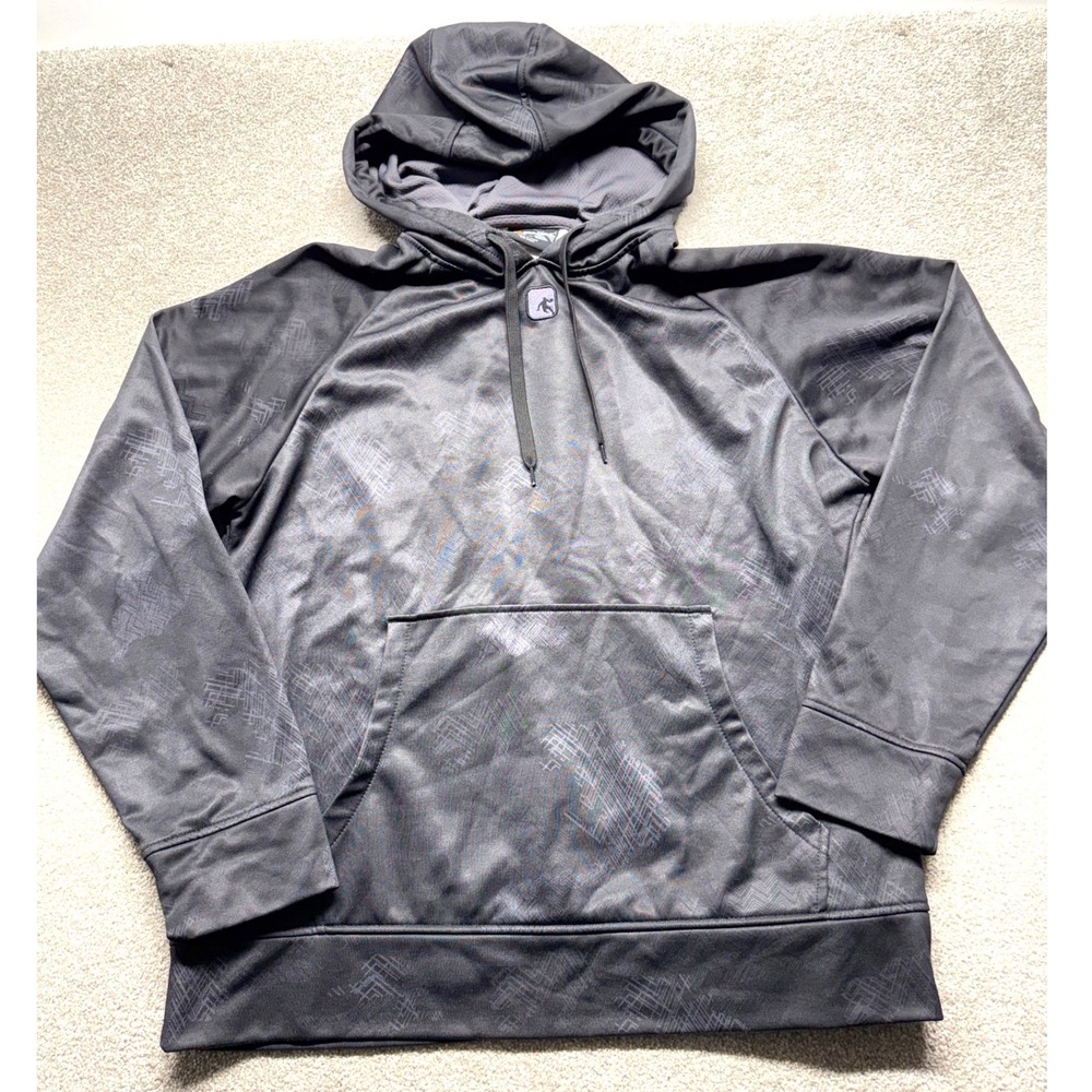 AND1 Mens Black Geometric‎ Pattern Hoodie Sweatshirt Pullover Size L